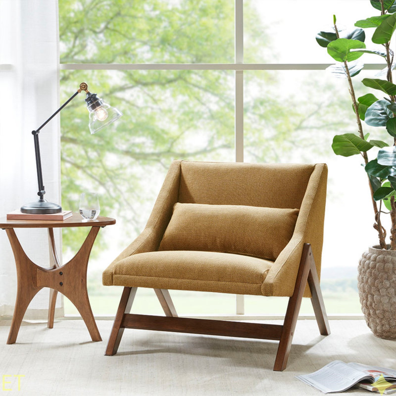 Chaise d'appoint, dossier amovible Chaor, Jaune moutarde