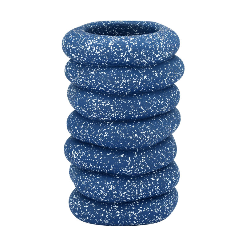 Gabby Speckled Blue Cairn Vase, Blue