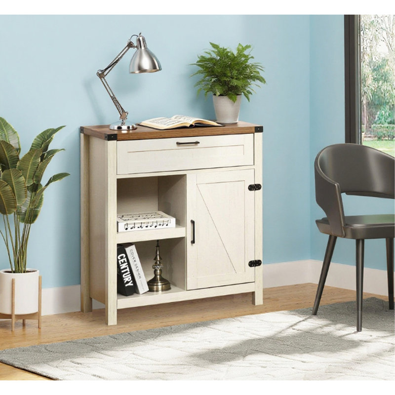Buffet Cabinet, armoire de cuisine rustique avec porte de grange rustique