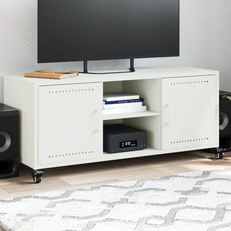 Aranwen Unfinished TV Stand for TVs up to 24", Highgloss Sand Grey
