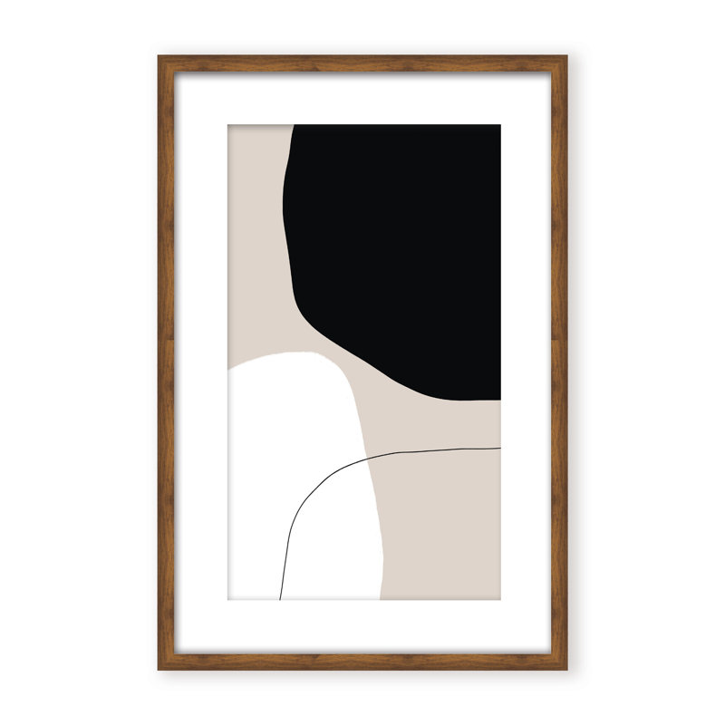 Abstract Pairing by  - Picture Frame Painting on Paper, 24" H x 16" W x 1.125" D, Black, Framed Print