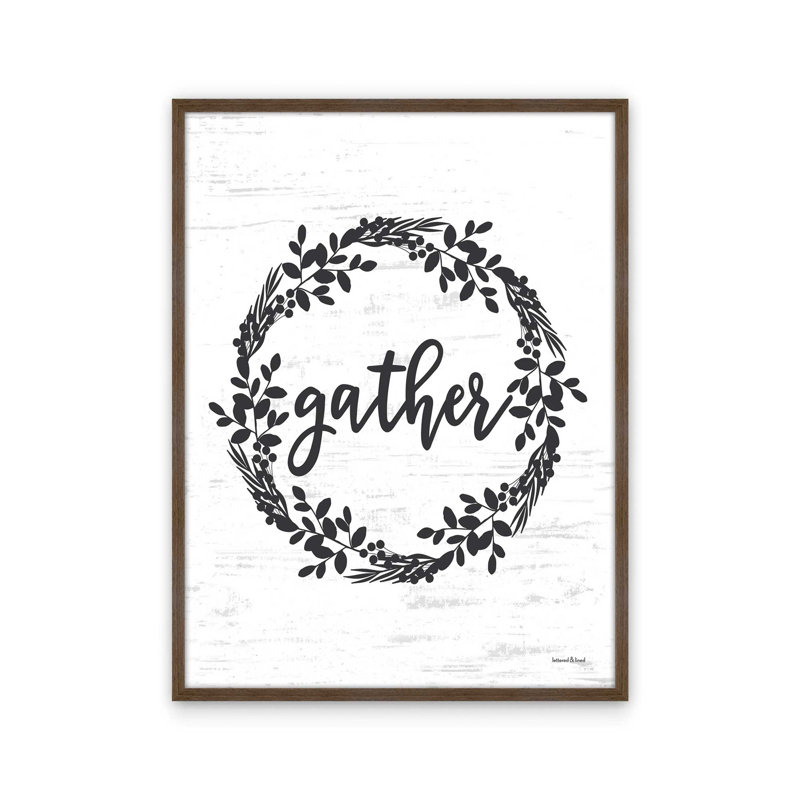 «Gather Wreath» par Art graphique, L 30 x H 40, Brun, Impression encadrée