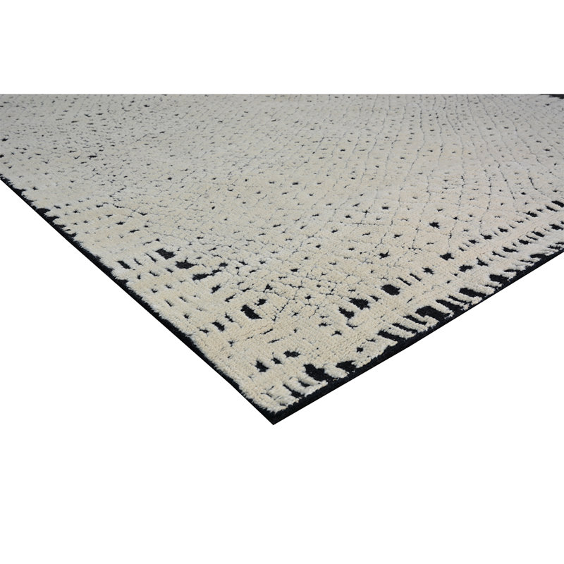 Wool Argyle Area Rug in Ivory, Rectangle 8' x 10'