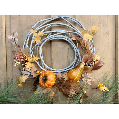 Hazlyn Faux Pumpkin Polyester 18'' Wreath