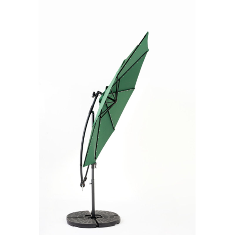 Parasol solaire solaire à DEL, H 98,43 po x l 115,75 po x P 115,75 po, Vert foncé