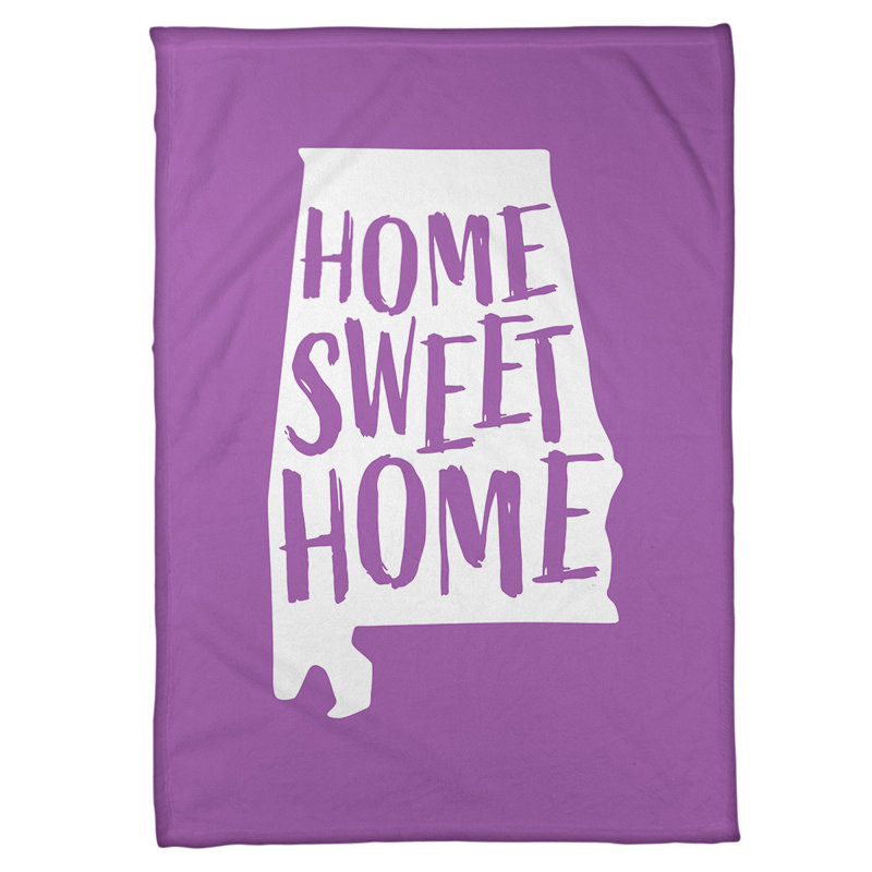 Jeté polaire à la maison alabama, l 52,5 po x L 62,5 po, Violet