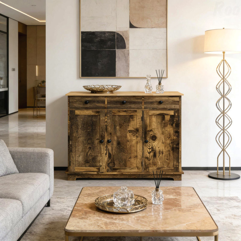 Armoire de rangement de style rustique, Brun