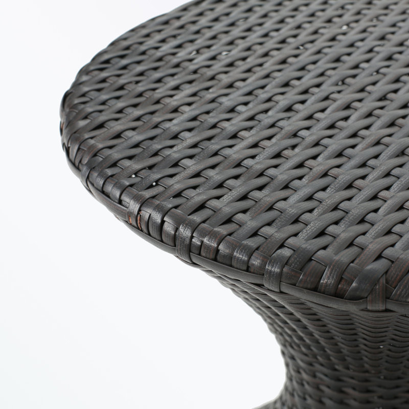Outdoor round shape end Table with rattan design