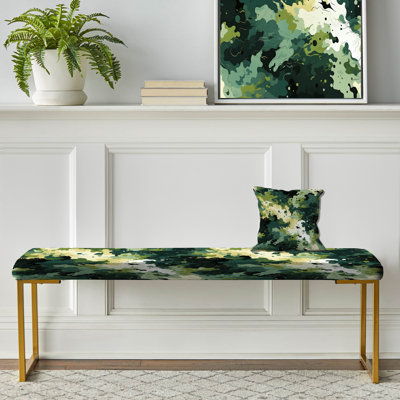 Banc rembourré camouflage doré