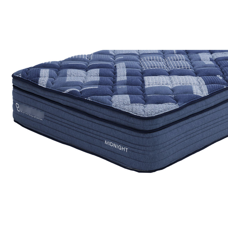 Matelas pleine grandeur 14 po avec mousse à mémoire de forme, couches de mousse, housse souple, comprimé, tissu multi bleu