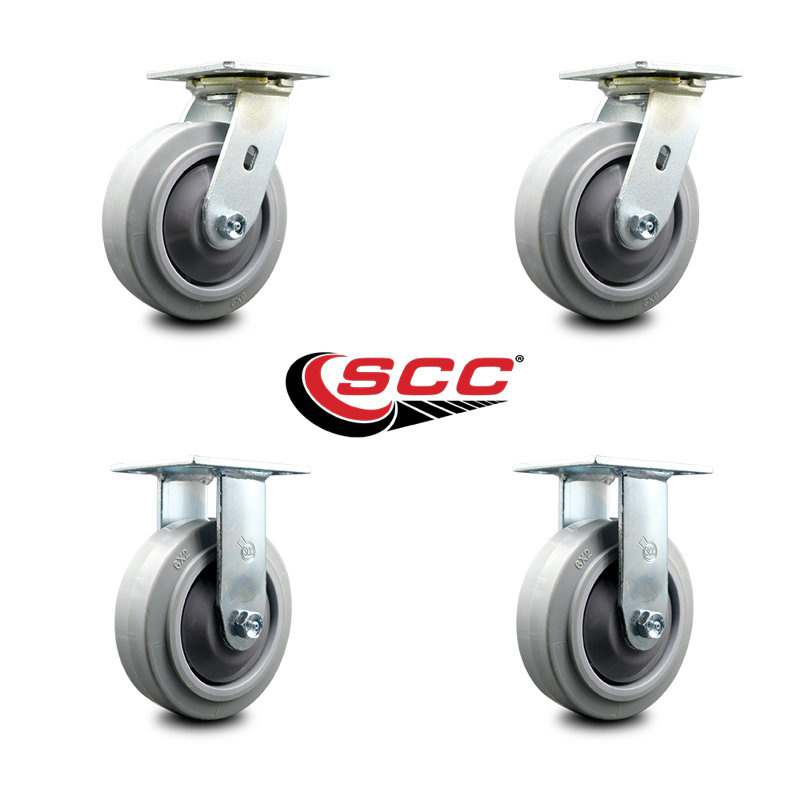4-Piece Thermoplastic Rubber Caster Set