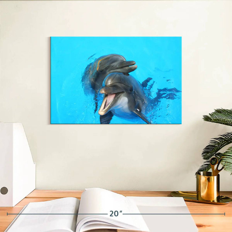 Happy Dolphins, 8" H x 12" W
