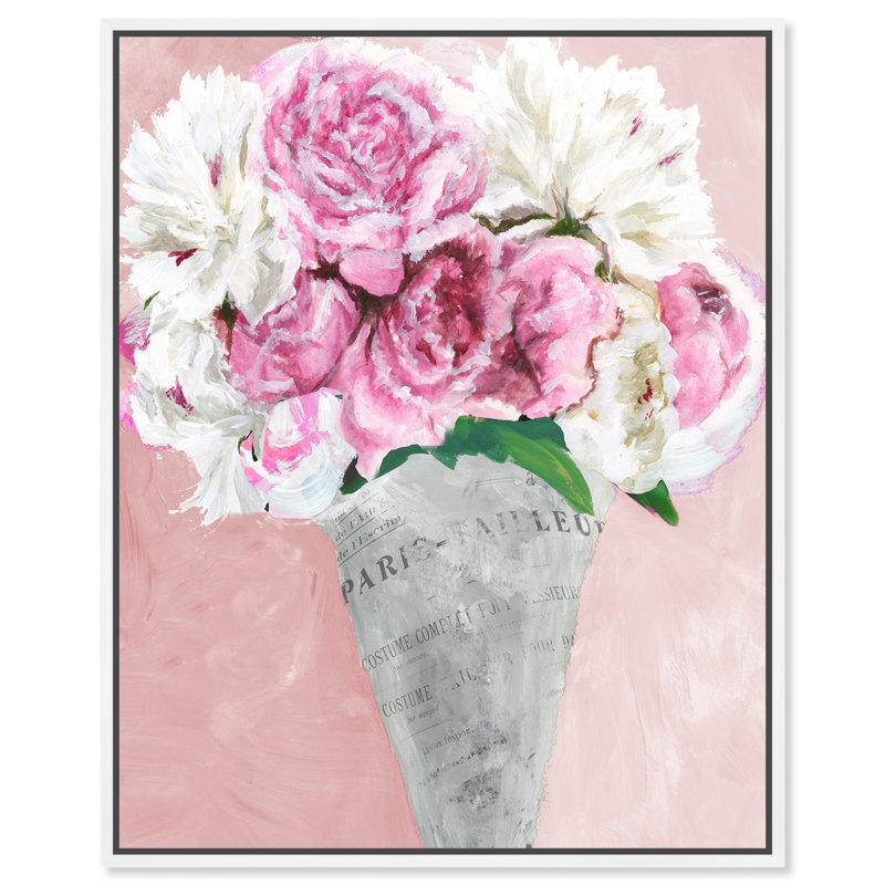 Peony Party - Peinture sur toile, H 54 po x l 36 po