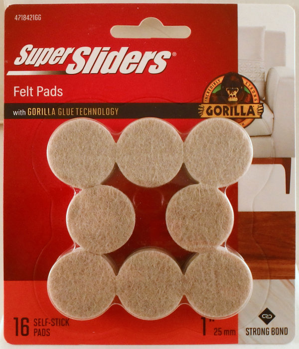 Super Sliders 1 Round Self Stick Felt Furniture Pads for Hardwood