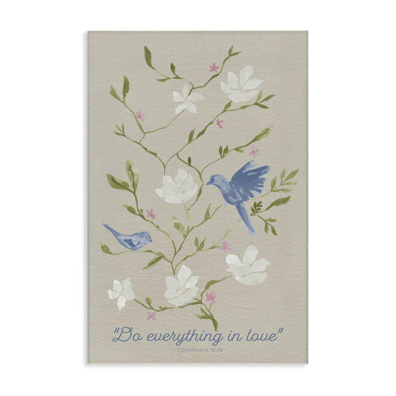 Toile florale «Do Everything In Love», conception de Lucille Price, H 24 po x l 16 po