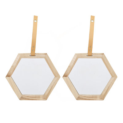 Harlan Hexagon Mirror, 2 Pieces Wall Accent, 11X10"