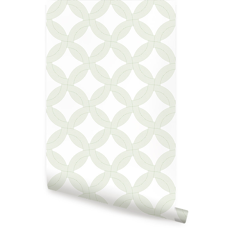 Panneau de papier peint adhésif Bette, L 2 pi x L 18 pi, Vert