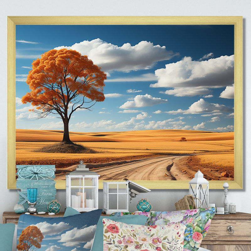 Hrmonous Prairie Symphony, H 30 po x l 40 po x P 1,5 po, Cadre doré simple
