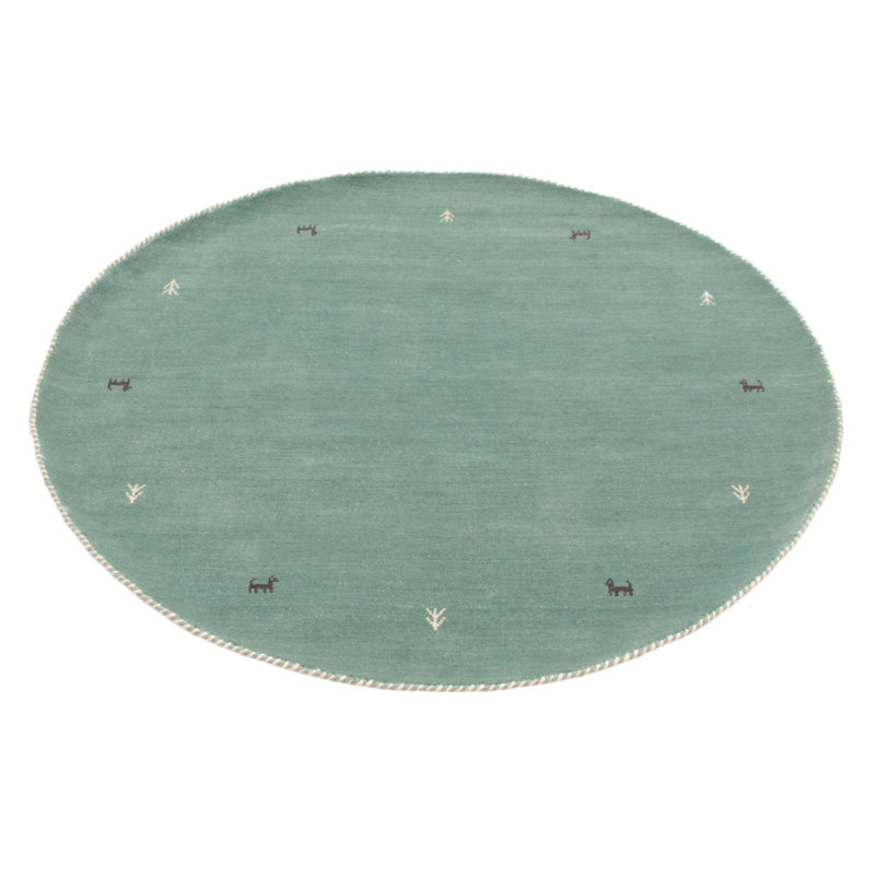 Kashkuli Gabbeh Blue Rug 4'10" x 4'10"