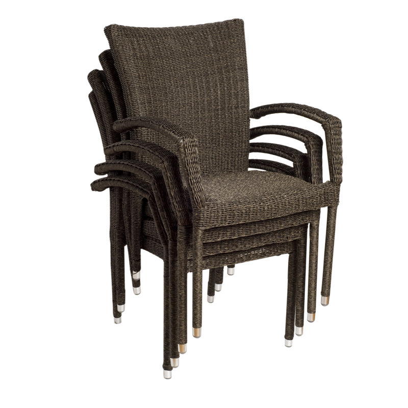 Alyisa Premium All-Weather Wicker Outdoor Stacking Dining Armchair