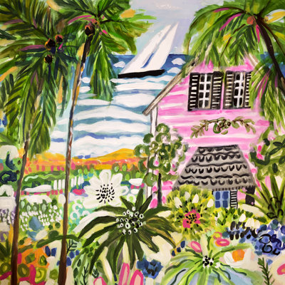 Cottage By The Bay I by Karen Fields - Wrapped Canvas Painting