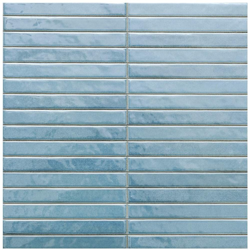 Carreau de céramique brillante 14 po x 14 po Castilla, Bleu sarcelle