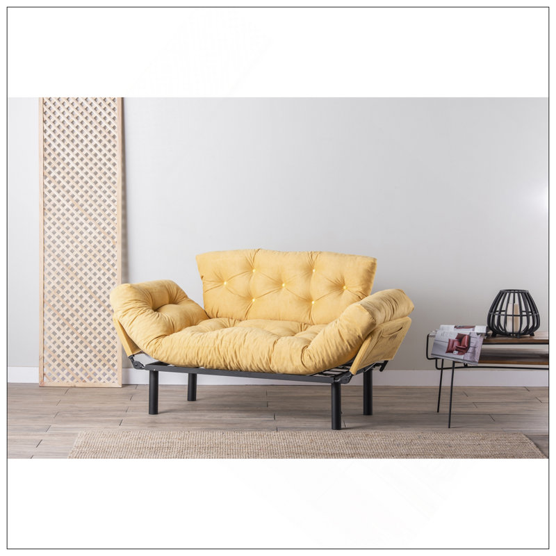 Causeuse à accoudoirs ajustable et moderne Nitta, Yellow