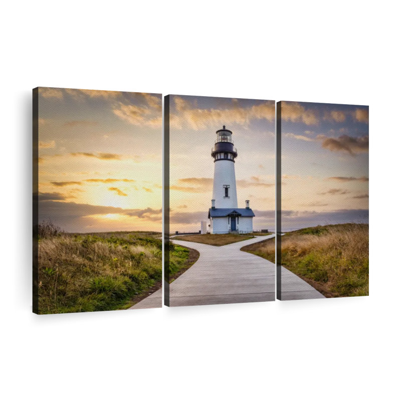 "Phare de Yaquina sur la côte de l'Oregon" sur toile, H 24 po x l 38 po