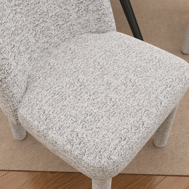 Chaise d'appoint rembourrée (ensemble de 2), Gris, Blanc