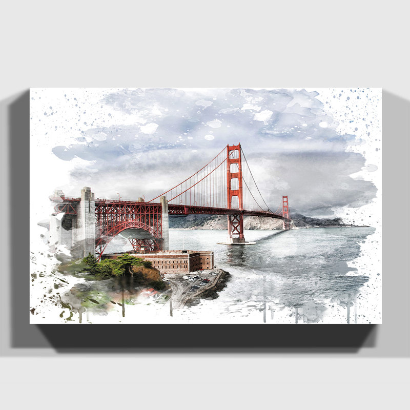 The Golden Gate Bridge San Francisco California 8 - Wall Art, 40cm H x 60cm W, Wrapped Canvas