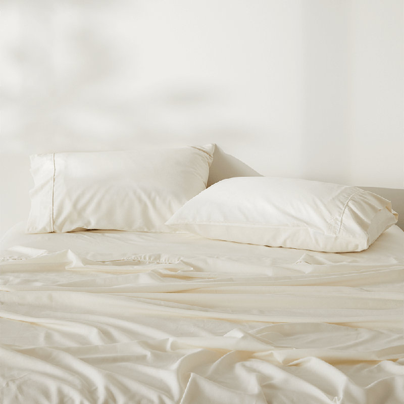 Signature Sateen Pillowcase, Full / Double Pillowcase + Pillowcases 2 Standard, Stone