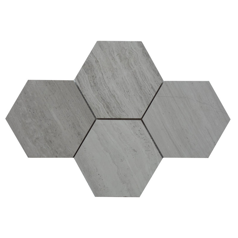 12" x 12" Marble Honeycomb Mosaic Wall & Floor Tile, Cream/Beige