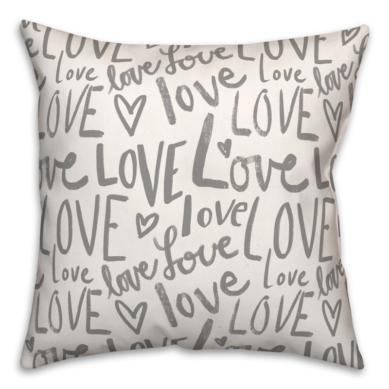Love Typography Throw Pillow