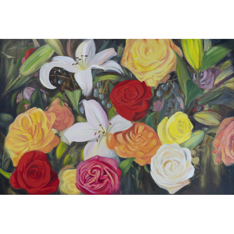 Floral Abundance II by Sandra Iafrate - Painting, 30cm H x 46cm W, Wrapped Canvas