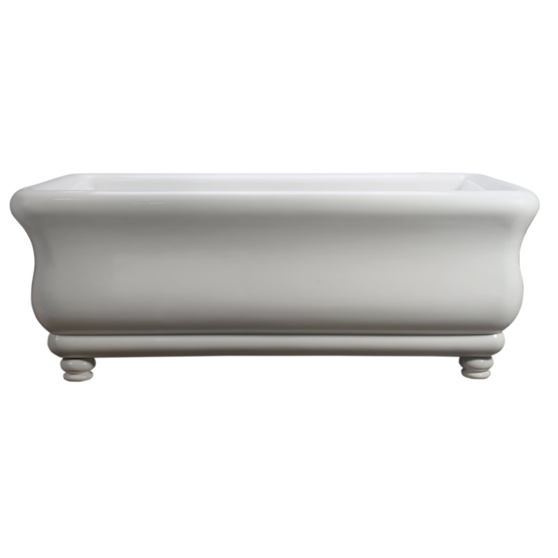 Parisian® 2 72" Freestanding Soaking Bathtub, Acrylic CXL® Gloss White