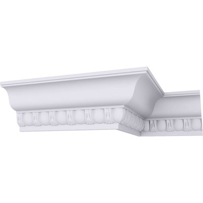 Endurathane Jackson Crown Moulding, 3 5/8"H x 3 1/4"P x 5"F x 94 1/2"L, (1 5/8" Repeat), Factory Primed