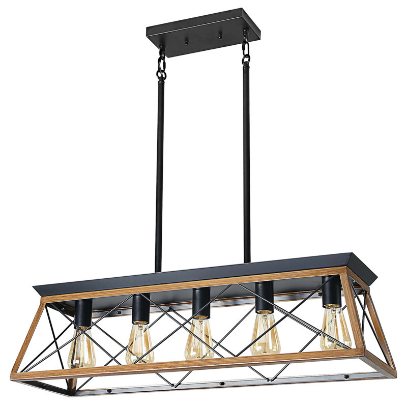 Lustre suspendu industriel 32 lumières à 5 lumières, cage moderne en métal, luminaire suspendu réglable pour la salle à manger, la cuisine et le salon (sans ampoules)