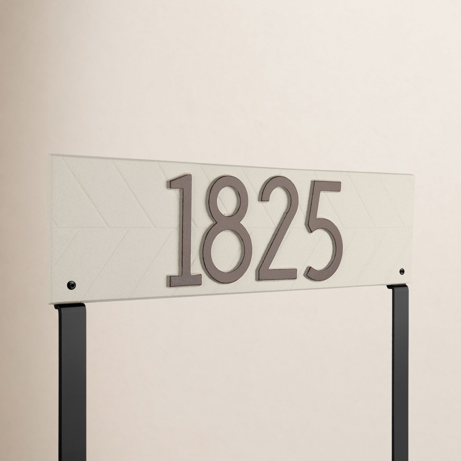 Mid-Century Modern Lawn Address Plaque, Coastal Clay, Yes