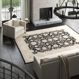 Sultanabad Wool Oriental Area Rug in Black/Khaki