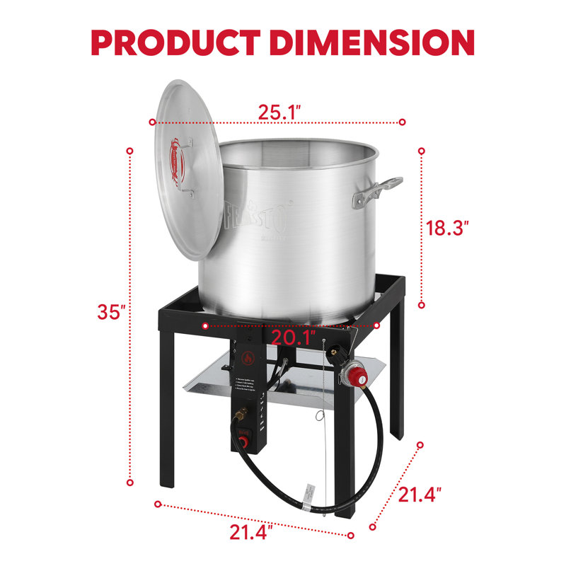Feasto Heavy-Duty Propane Seafood Boiling Kit, Multifunctional Outdoor Propane Cooker with Perforated Basket, 100 QT Seafood Boiler for Backyard Feasts