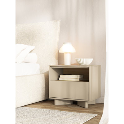 Jamilla bedside table with drawer 50 cm cashmere Vicenza oak