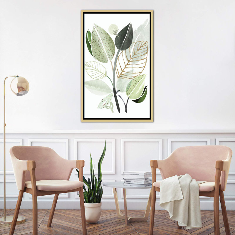 « forest bouquet », impression, H 26 po x l 18 po x P 1,5 po, Toile encadrée d'or