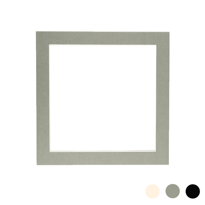 Bevelled Shadow Box Picture Frame with Mat, 25cm H x 25cm W x 0.5cm D, Ivory