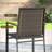 6-Person Patio Dining Set with Metal Round Dining Table and 6 Rattan Armrest Dining Chairs-1997831160