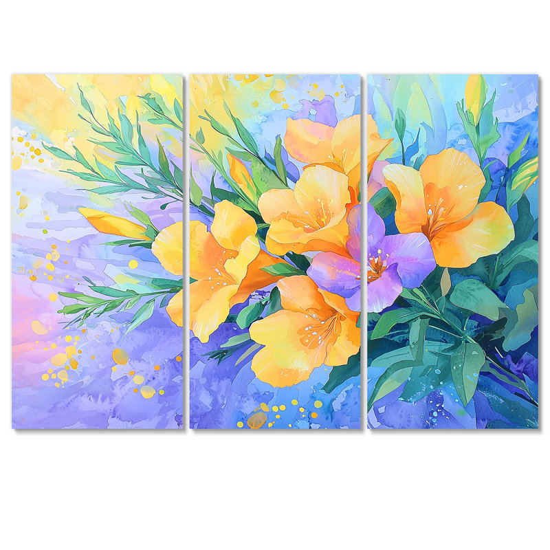 Adasyn - ensemble d'art mural iris, Wrapped Canvas, H 28 po x l 36 po, Ne s’applique pas