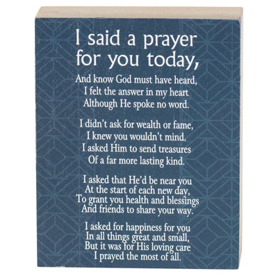 Tabletop Plaque I Said A Prayer Navy