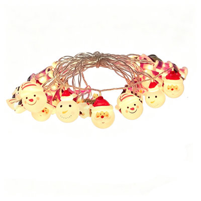 Christmas Decorations LED Christmas Decorative Light Strings with Snowmen Santa Claus Christmas Trees Candy Canes and  Motifs Colorful Flashing Lights