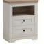 Table de chevet Farmhouse, table de bout, table d'appoint avec armoire de rangement à 2 tiroirs pour chambre à coucher, salon, style campagnard, bois rustique, blanc antique
