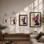 Cool Cat Geometric Art Deco - Framed Print-731305241-731305245