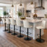 Swivel Upholstered Adjustable Round Base Counter Stool (Set of 6)